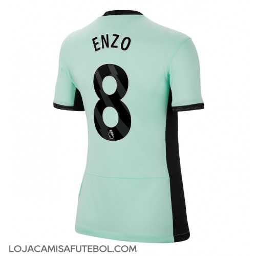 Camisa de Futebol Chelsea Enzo Fernandez #8 Equipamento Alternativo Mulheres 2023-24 Manga Curta